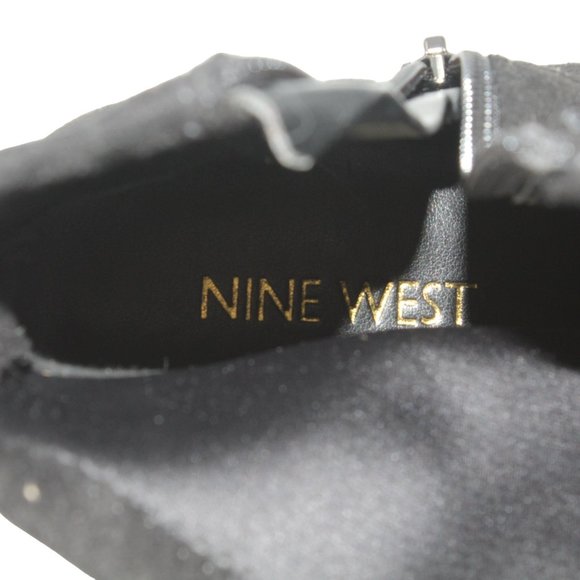 Nine West Size 7.5M Falup Black Suede Zippered Block Heel Ankle Bootie Boots - Picture 10 of 10